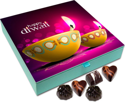 

Chocholik Diwali Gift Box - Happy Diwali To All My Wonderful Friends Chocolate Box - 9pc Truffles(108 g)