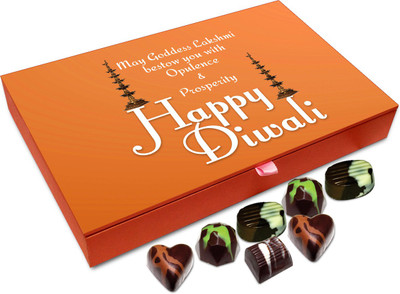 

Chocholik Diwali Gift Box - May Goddess Lakshmi Bless You This Diwali Chocolate Box - 12pc Truffles(144 g)