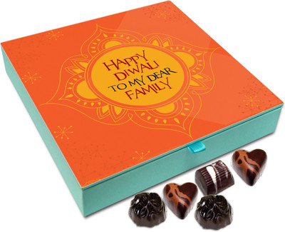 

Chocholik Diwali Gift Box - Happy Diwali To My Dear Family Chocolate Box - 9pc Truffles(108 g)