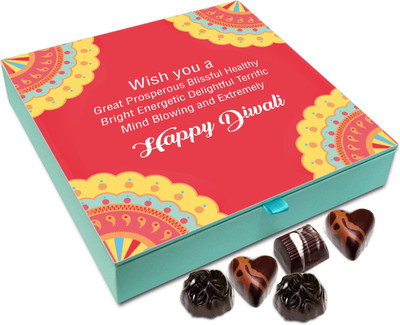 

Chocholik Diwali Gift Box - Wish You A Prosperous Diwali Chocolate Box - 9pc Truffles(108 g)