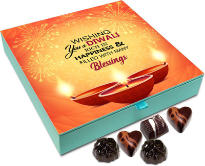 

Chocholik Diwali Gift - Wishing You Diwali Full Of Happiness Chocolate Box - 9pc Truffles(108 g)