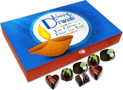 

Chocholik Diwali Gift Box - Lets Celebrate A Pollution Less Diwali Chocolate Box - 12pc Truffles(144 g)