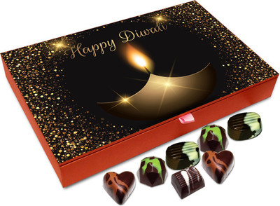 

Chocholik Diwali Gift - Happy Diwali To All The Members Of My Family Chocolate Box - 12pc Truffles(144 g)