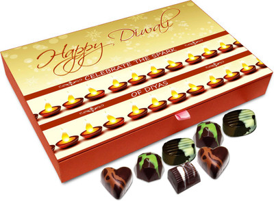 

Chocholik Diwali Gift Box - Celebrate The Spark Of Candles On Diwali Chocolate Box - 12pc Truffles(144 g)