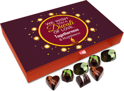 

Chocholik Diwali Gift - We Wish You Diwali Full Of Love And Happiness Chocolate Box - 12pc Truffles(144 g)