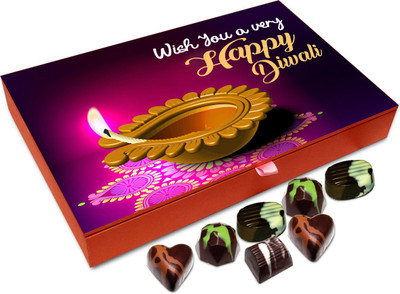 

Chocholik Diwali Gift - Wish You A Very happy Diwali Chocolate Box - 12pc Truffles(144 g)