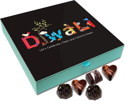 

Chocholik Diwali Gift Box - Lets Celebrate Clean And Colorful Diwali Chocolate Box - 9pc Truffles(108 g)
