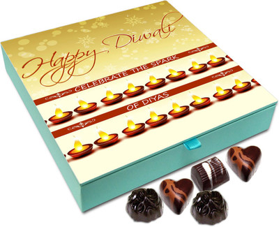

Chocholik Diwali Gift Box - Celebrate The Spark Of Candles On Diwali Chocolate Box - 9pc Truffles(108 g)