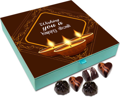 

Chocholik Diwali Gift - Wishing You A Very Happy Diwali Chocolate Box - 9pc Truffles(108 g)