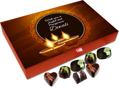 

Chocholik Diwali Gift - Wishing You A Joyful And Prosperous Diwali Chocolate Box - 12pc Truffles(144 g)