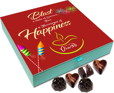 

Chocholik Diwali Gift Box - Fire A Flowerpot Of Happiness This Diwali Chocolate Box - 9pc Truffles(108 g)