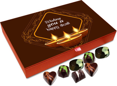

Chocholik Diwali Gift - Wishing You A Very Happy Diwali Chocolate Box - 12pc Truffles(144 g)