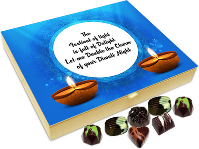 

Chocholik Diwali Gift Box - The Festival Of Light Is Full Of Delight Happy Diwali Chocolate Box - 20pc Truffles(240 g)