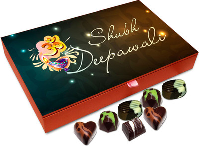 

Chocholik Diwali Gift - Shubh Deepawali Chocolate Box - 12pc Truffles(144 g)