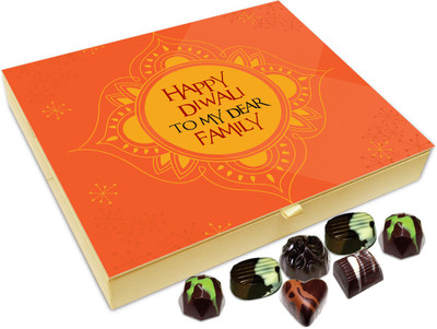 

Chocholik Diwali Gift Box - Happy Diwali To My Dear Family Chocolate Box - 20pc Truffles(240 g)