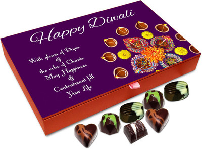 

Chocholik Diwali Gift Box - This Diwali May Happiness Fill Your Life Chocolate Box - 12pc Truffles(144 g)