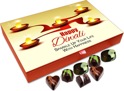 

Chocholik Diwali Gift - This Diwali Sparkle Up Your Life Chocolate Box - 12pc Truffles(144 g)
