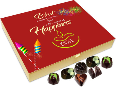 

Chocholik Diwali Gift Box - Fire A Flowerpot Of Happiness This Diwali Chocolate Box - 20pc Truffles(240 g)