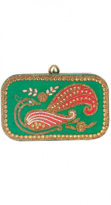 

Fabron Party Green, Red Clutch