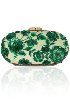 Fabron Casual Beige, Green Clutch
