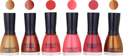 

Aroma Care Candy Long Stay Quick Dry Nail Polish Combo Set of 6 (Pink, Nude, Copper Shades) Golden Sparkle, Brown Sparkle, Light Nude, Pink, Nude, Copper(Pack of 6)