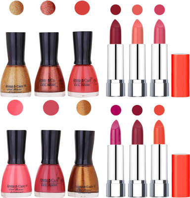 

Aroma Care Wholesale Rate Combo of Nail Polish and Rythm Lipstick 253(Set of 12)