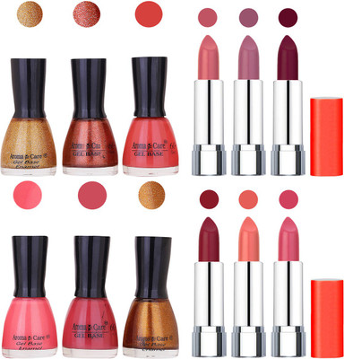 Aroma Care Wholesale Rate Combo of Nail Polish and Rythm Lipstick 244(Set of 12)