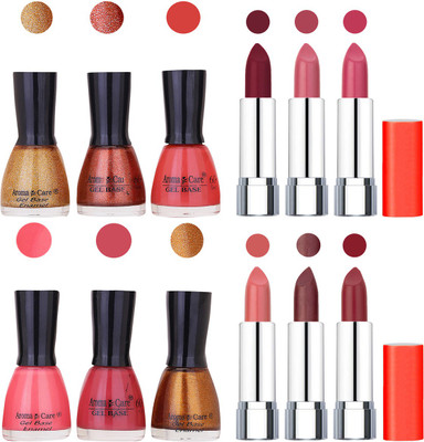 

Aroma Care Wholesale Rate Combo of Nail Polish and Rythm Lipstick 259(Set of 12)