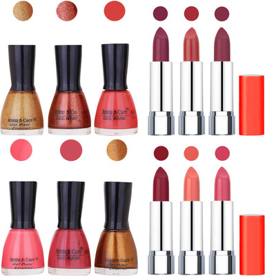 

Aroma Care Wholesale Rate Combo of Nail Polish and Rythm Lipstick 231(Set of 12)