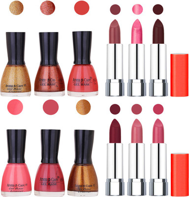 

Aroma Care Wholesale Rate Combo of Nail Polish and Rythm Lipstick 240(Set of 12)