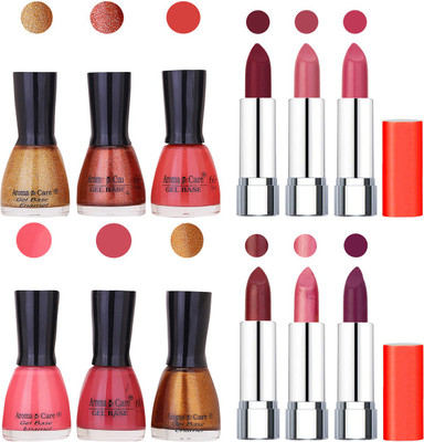 

Aroma Care Wholesale Rate Combo of Nail Polish and Rythm Lipstick 261(Set of 12)