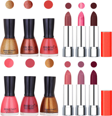 

Aroma Care Wholesale Rate Combo of Nail Polish and Rythm Lipstick 237(Set of 12)