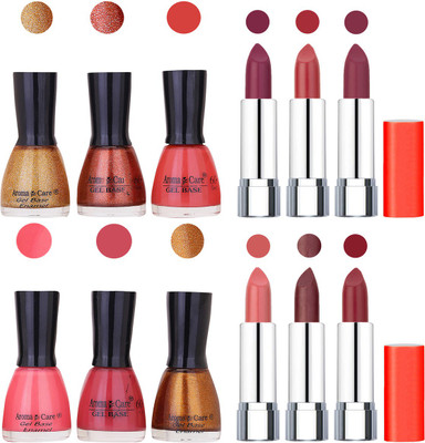 

Aroma Care Wholesale Rate Combo of Nail Polish and Rythm Lipstick 234(Set of 12)