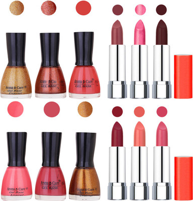 

Aroma Care Wholesale Rate Combo of Nail Polish and Rythm Lipstick 238(Set of 12)
