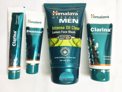 

Himalaya Clarina Anti Acne Cream, Bleminor Anti Blemish Cream, Men Intense Oil Clear Lemon Face Wash, Clarina Anti Acne Face Wash(Set of 4)