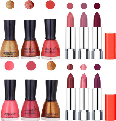 

Aroma Care Wholesale Rate Combo of Nail Polish and Rythm Lipstick 249(Set of 12)