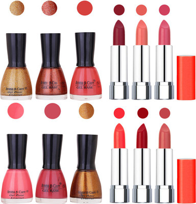 

Aroma Care Wholesale Rate Combo of Nail Polish and Rythm Lipstick 250(Set of 12)