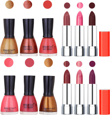 Aroma Care Wholesale Rate Combo of Nail Polish and Rythm Lipstick 243(Set of 12)
