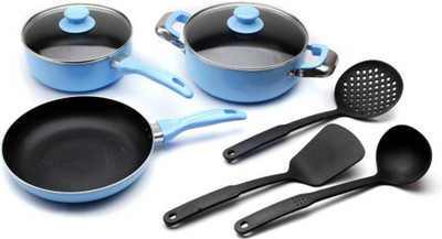 

ShopyBucket Cookware Set Stainless Steel_P3 Induction Bottom Cookware Set(Steel, Stainless Steel, 2 - Piece), Blue