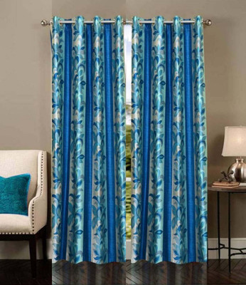 

Ville Style 275 cm (9 ft) Polyester Long Door Curtain (Pack Of 2)(Abstract, Light Blue)