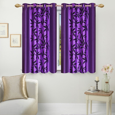 

Stella Creations 152 cm (5 ft) Polyester Window Curtain (Pack Of 2)(Printed, Purple)