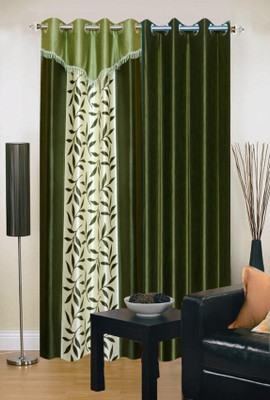 

Stella Creations 214 cm (7 ft) Polyester Door Curtain (Pack Of 2)(Printed, Green)