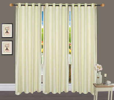 

Shiv Shankar Handloom 213 cm (7 ft) Polyester Door Curtain (Pack Of 3)(Plain, Cream (Beige))