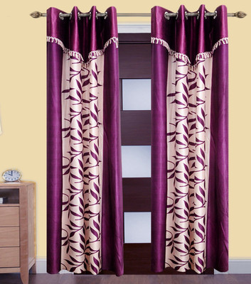 

Stella Creations 214 cm (7 ft) Polyester Door Curtain (Pack Of 2)(Printed, Purple)