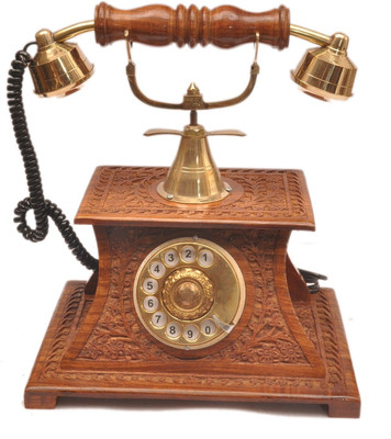 

Sparkle India 1 Compartments wooden wooden antique cord telephone with maharaja style(Brown)