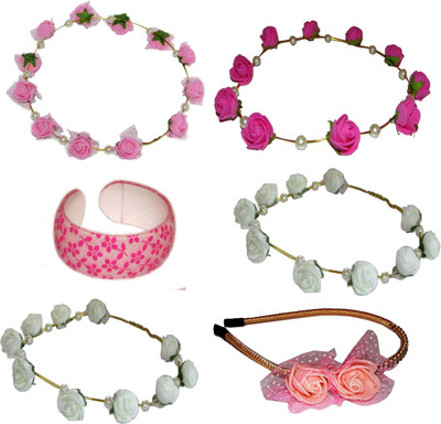 

Yashasvi Combo of Floral Tiara with Hairbands Hair Accessory Set(Multicolor)