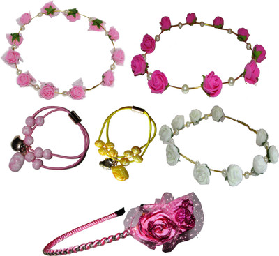 

Yashasvi Combo of Floral Tiara with Hairbands Hair Accessory Set(Multicolor)