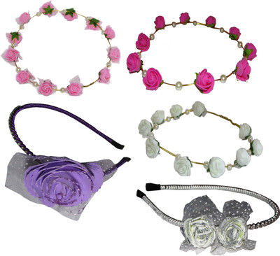 

Yashasvi Combo of Floral Tiara with Hairbands Hair Accessory Set(Multicolor)