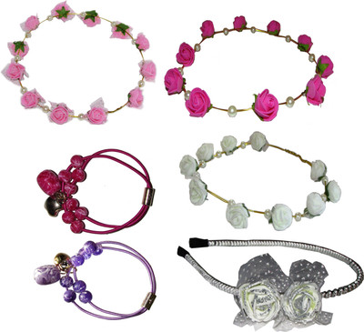 

Yashasvi Combo of Floral Tiara with Hairbands Hair Accessory Set(Multicolor)