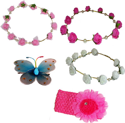 

Yashasvi Combo of Floral Tiara with Hairbands Hair Accessory Set(Multicolor)